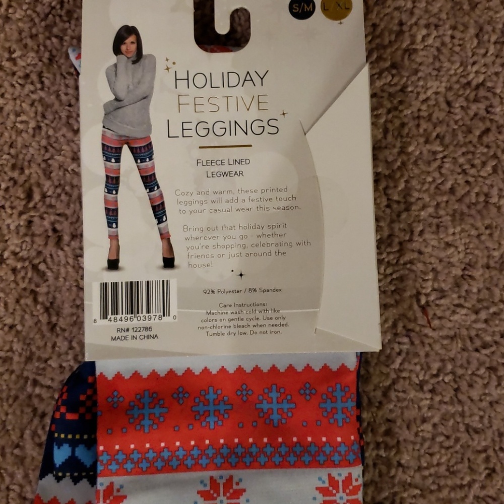 Blue Star Holiday Festive Leggings
